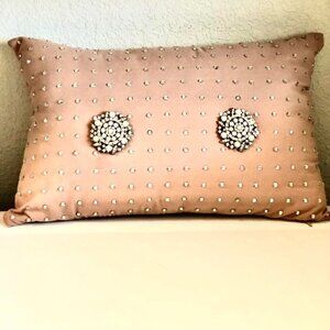 NWT ALEXANDRA'S ACCENTS Jewel Encrusted Broches Boudoir Accent Pillow 16"x11"